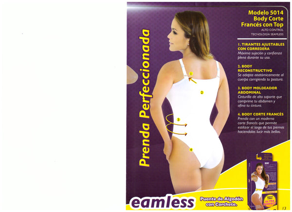 Body Corte Frances Con Top Refuerzo En Espalda Modelo 5014 – Fajas Body  Siluette - México