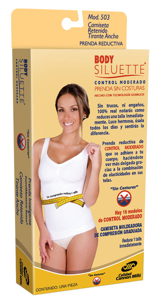 Camiseta Retenido Tirante Ancho Control Moderado Mod. 503 – Fajas Body  Siluette - México