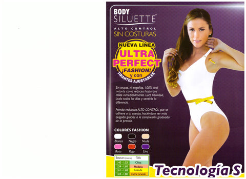 Body boxer Body Siluette seamless alto control con diseño 5007-4328 chica  uva dama